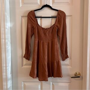 Abercrombie & Fitch Orange Long Sleeve Mini Dress